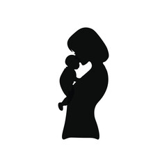 Mother and child  silhouette
