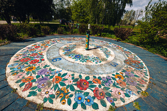 14.04.2024 Zalipie, Lesser Poland, Poland. Open air museum and ethnographic park of folk architecture and colorfoul paintings in Zalipie village, near Tarnow in Lesser Poland 