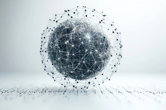 Digital Global Network Connection Abstract in Low-Poly Design - Powered by Adobe