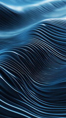Naklejka premium Abstract blue wave ripple pattern resembling fluid dynamics, perfect as a modern phone wallpaper.
