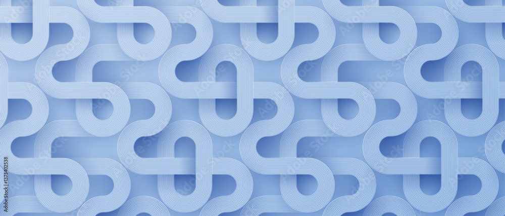 Poster 2026 abstract white glowing geometric lines or circuit wires on a light blue technology background. Modern graphic design element circles style pattern for banner or tech bg. Vector illustration.