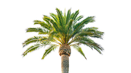 Palm Tree: A striking palm tree, its vibrant green fronds reaching towards the sky, offers a serene tropical vibe against a backdrop of sunlight.