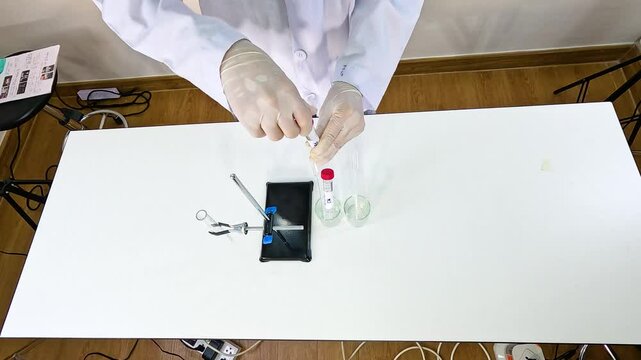 Chemical Reaction Experiment with Lead Nitrate and Potassium Iodide