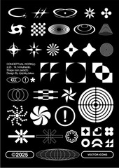 Abstract Geometric Vector Icons Pack, Minimalist Shape Symbols.