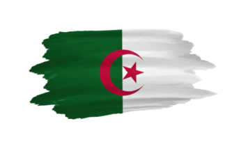 Algerian Flag Brushstroke PNG