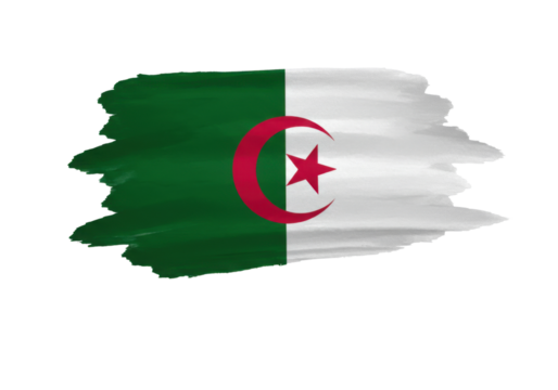 Algerian Flag Brushstroke PNG