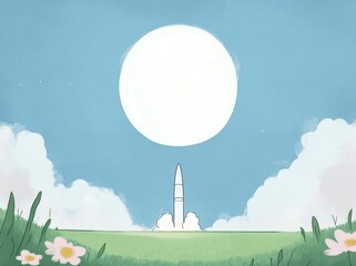 Relive the nostalgia of space travel from the mid-century era with our Retro Sci-Fi Rocket Launch, featuring sleek rockets and fearless astronauts united in a tribute to cosmic exploration