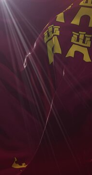 Flag of Region of Murcia, Spain - Loop. 4K Vertical