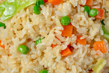 A top down view of fried rice, as a background.