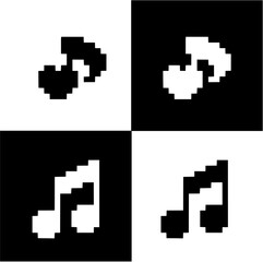 Note bar icon in pixel. Vector illustration isolated in white background. Cute element for graphic design