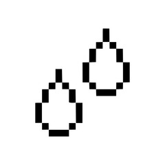 Water drop in pixel style isolated in white background. Raindrop icon suitable for design element.