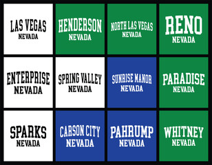Nevada Cities by Population t shirt bundle