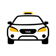 Fototapeta premium Front view taxi cab icon in modern style