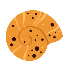 Fototapeta premium Boho shell clipart, isolated cartoon sea object. Ocean hand drawn vector illustration in flat style