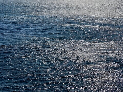 Ocean sea water blue glittering sparkling surface background.