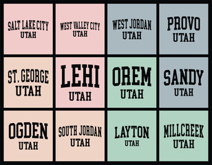  Utah Cities by Population t shirt bundle