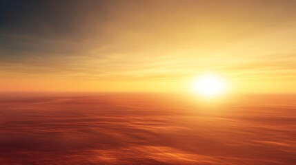 Serene Sunset Over Calm Water with Warm Golden Hues and Clouds