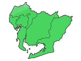 少しゆるい愛知県地図 地域分け 中部地方 日本