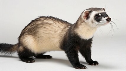 Fototapeta premium Black-Footed Ferret on studio background 