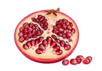 Juicy Halved Pomegranate with Seeds PNG