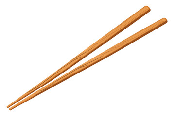 wooden chopsticks isolated on white background