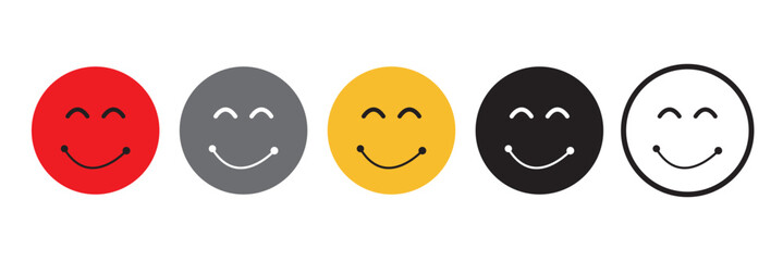 Fototapeta premium Smiley icon set. Emoticons simple line icon negative, neutral and positive, sketch doodle sign. Vector illustration. Eps10. Cartoon symbol emoji use for web and app. 