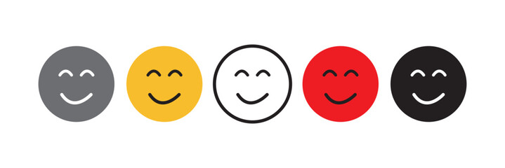 Happy smiley face or emoticon line art icon for apps and websites. Eps10