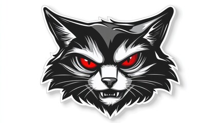 Obraz premium Angry cat head graphic design, possible sticker use