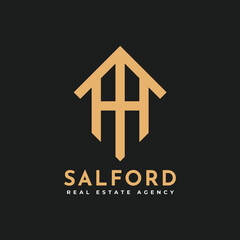 Gold and Black Luxury Real Estate Agency Logo