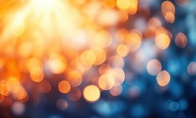 Fototapeta premium Abstract Bokeh Lightscape of Warm and Cool Tones