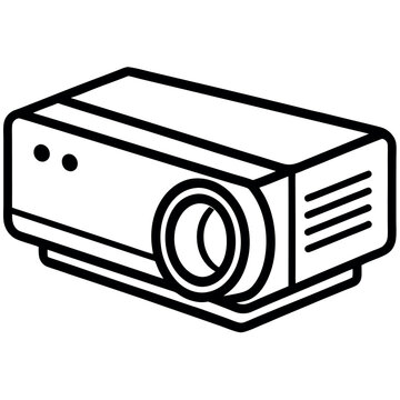 recommend clip art: Projector silhouette vector icon white background.