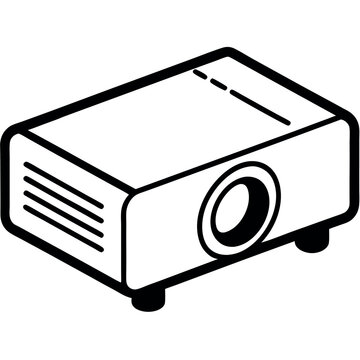 black and white projector isometric view clip art preview