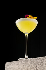 Elegant luxury cocktail in front of dark background