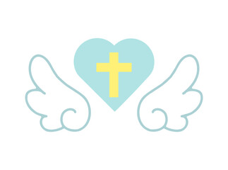 Obraz premium 天使の羽 クロスハート