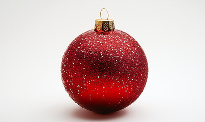 red christmas ball isolated on white