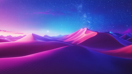 星降る砂丘の幻想夜