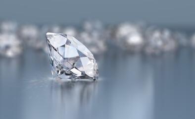 diamond on the background of a scattering of diamonds