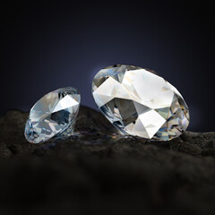 two diamonds on coal