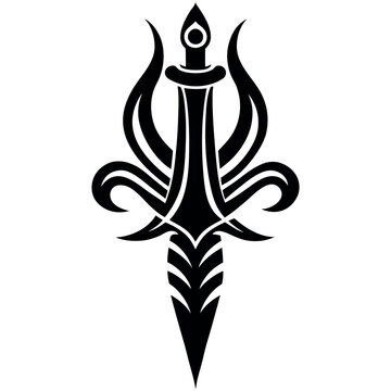 recommend clip art: Stylized dagger tattoo tribal flame design.