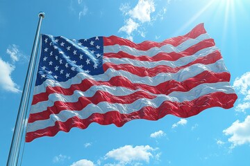 Obraz premium American Flag Celebration Display for National Holiday Observance and Patriotism