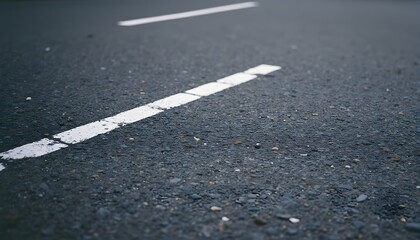 Close-up of asphalt road with white lines