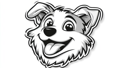 Happy cartoon dog head illustration