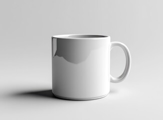 Obraz premium White Ceramic Mug Isolated on Pure White Background