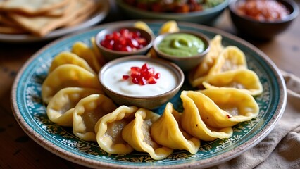 Indian Dumplings Served With Chutneys
