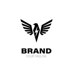 Thunderbird Logo. Thunderbird Logo Design. Thunderbird Logo Brand. Thunderbird Logo Vector Design Isolated on White Background