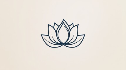 Obraz premium Simple lotus flower design, serene background, wellness concept