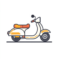 Obraz premium A moped icon with bold outline. Simple ikkustration style isolated white background. 