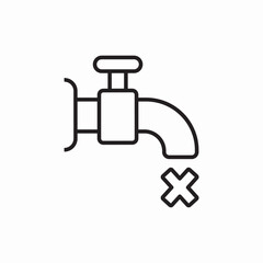Water tap closed off icon vector sign