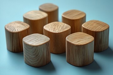 Social Distancing and Infection Control Concept with People Icons on Wooden Blocks