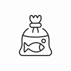 fish in a bag icon vector sign